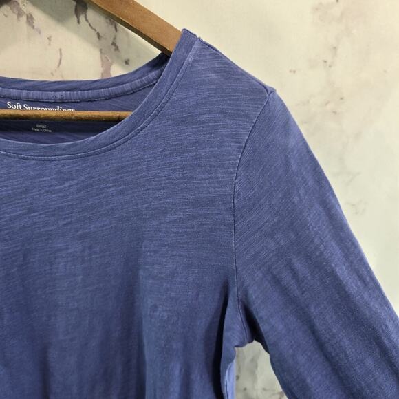 Soft Surroundings T Shirt Womens Small Purple Long Sleeve Layered Tiered Ruffle - Picture 10 of 11